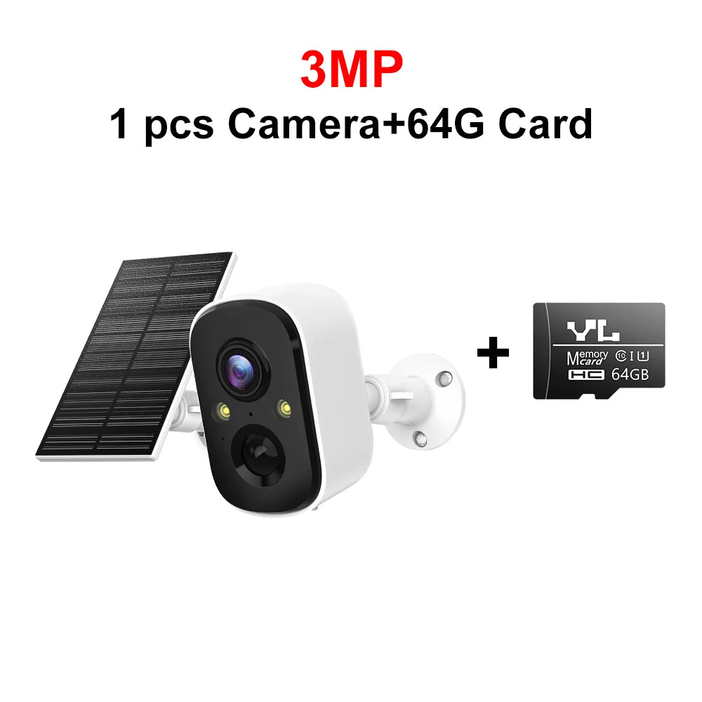Tuya 3MP WIFI Security Battery Camera with Solar Panel Wireless Outdoor Human Detect Surveillance IP Camera Color Night